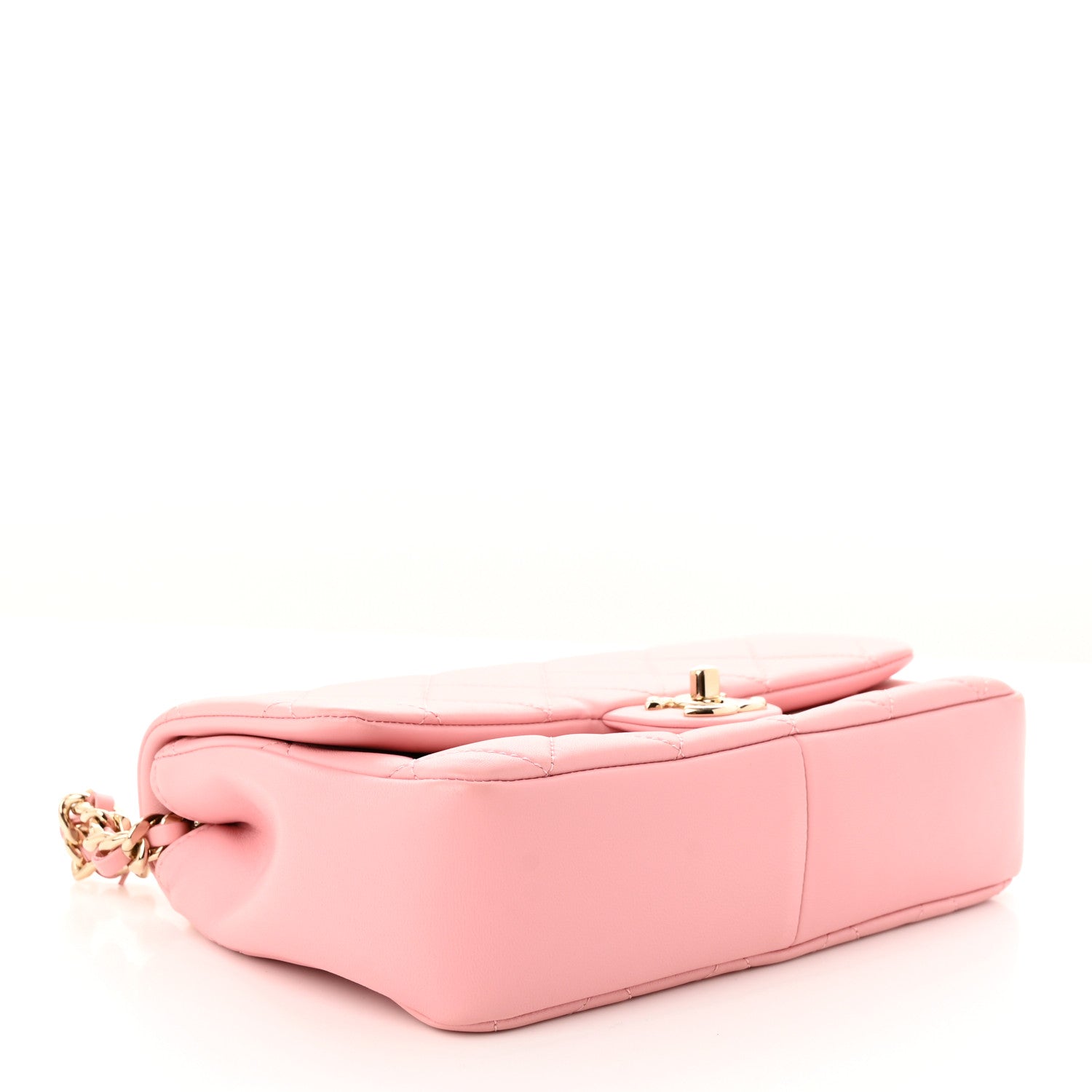 Chanel Lambskin Quilted Resin Bi-Color Chain Flap Bag Pink 4 of 11