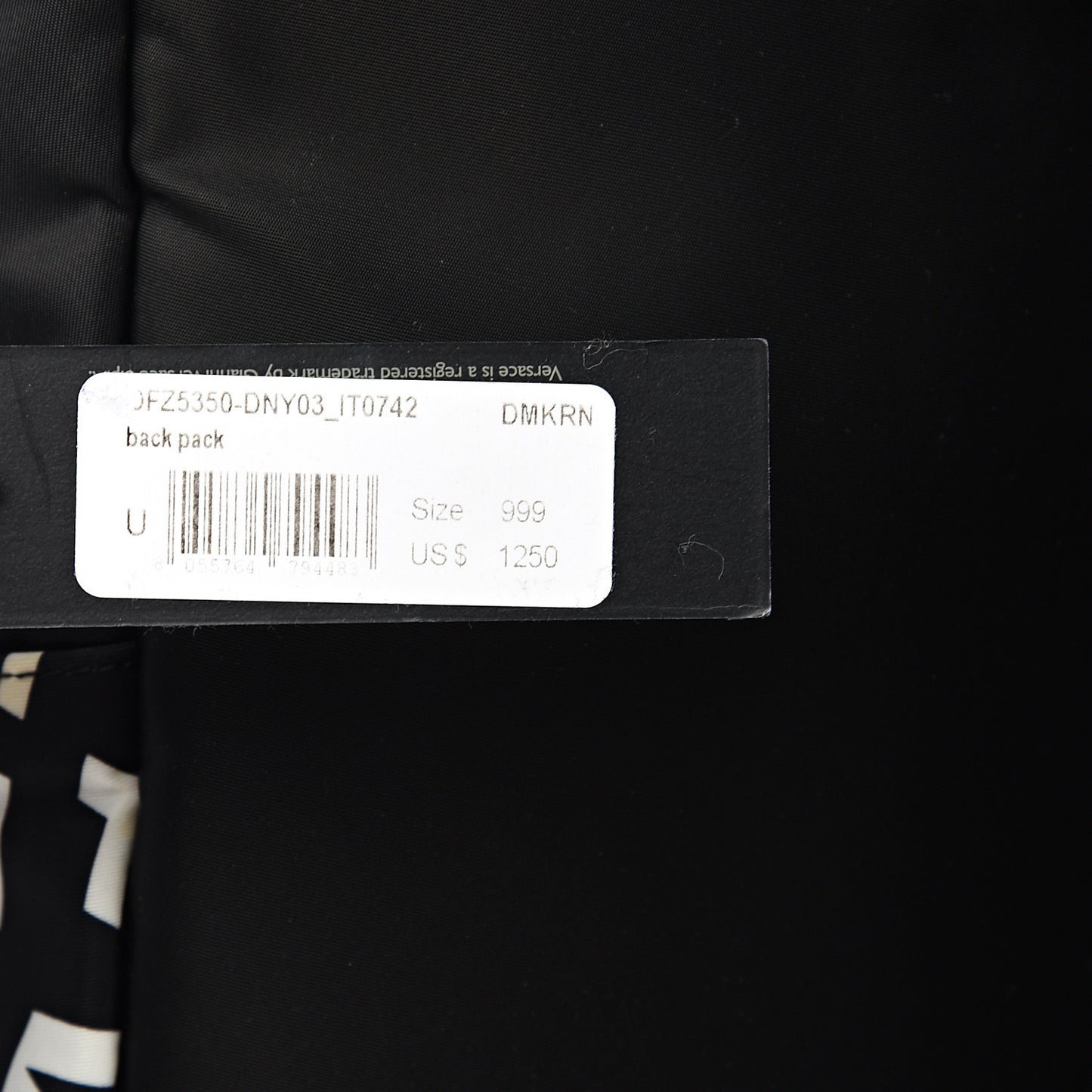 Nylon Logo Print Backpack Black White