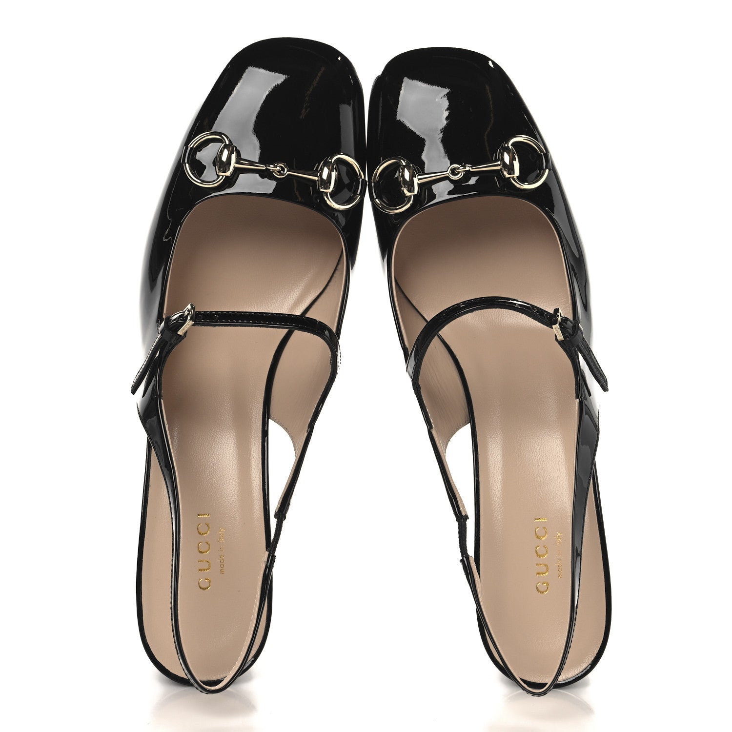 Gucci Patent Womens Horsebit Slingback Pumps 40 Black 2 of 10