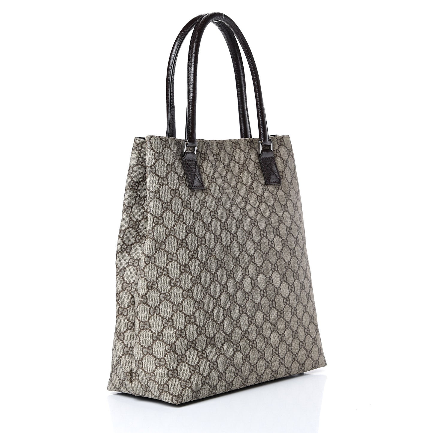 GG Plus Monogram Small Vertical Tote Dark Brown