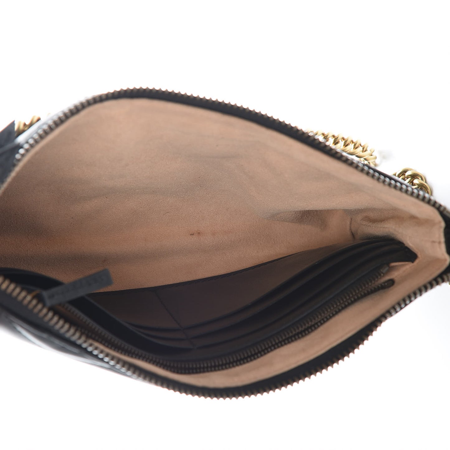 Calfskin Matelasse Mini GG Marmont Chain Bag Black