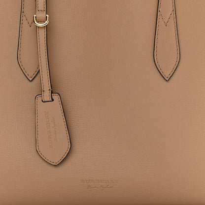Burberry Grainy Calfskin Haymarket Check Small Reversible Tote Mid Camel 13 of 17