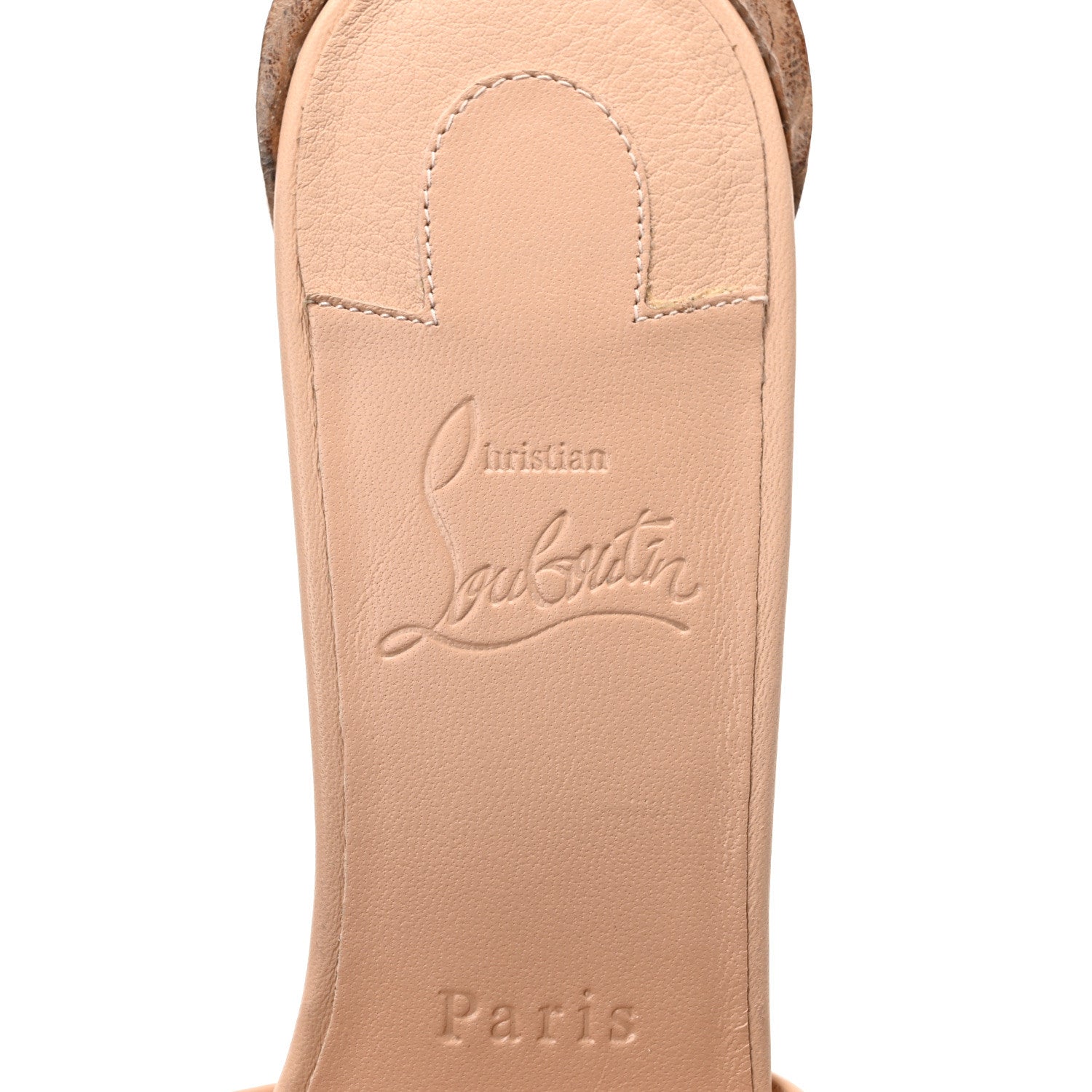 Christian Louboutin Calfskin Logo Embossed So CL 55 Mule 39 Leche Scuro 5 of 8