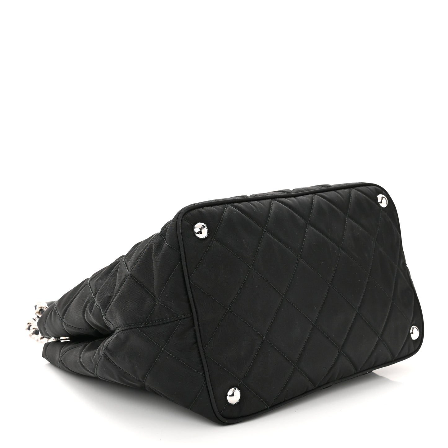Nylon Tessuto Impuntu Quilted Tote Black