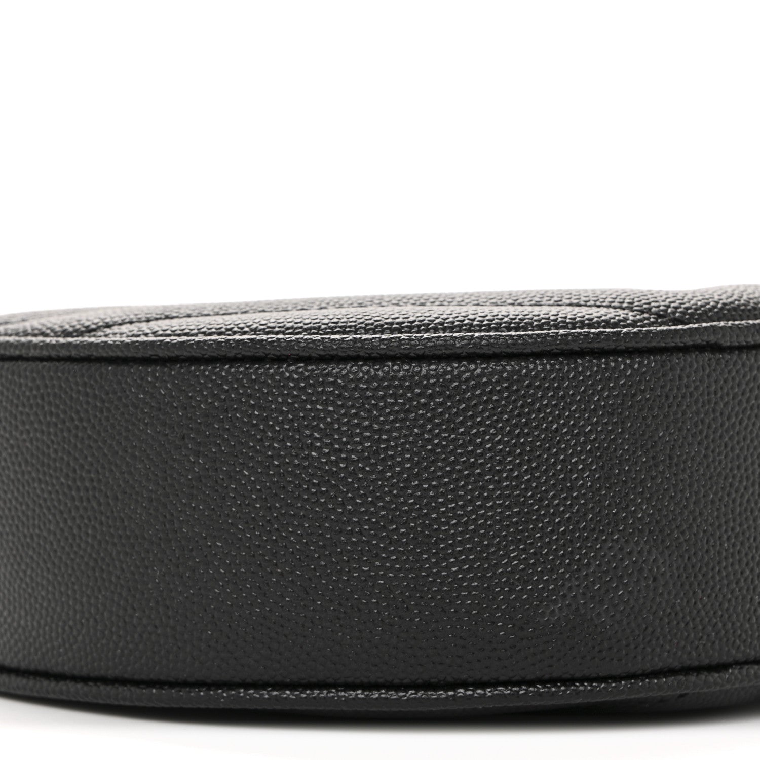 Saint Laurent Grain De Poudre Matelasse Chevron Quilted Round Vinyle Camera Bag Black 9 of 13