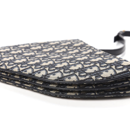 Christian Dior Oblique Saddle Pouch With Strap Navy Blue 7 of 10