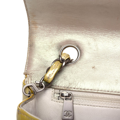 Chanel Patent Quilted Medium Single Flap Yellow 16 of 28