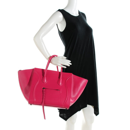Celine Grained Calfskin Medium Phantom Luggage Fuchsia 2 of 7