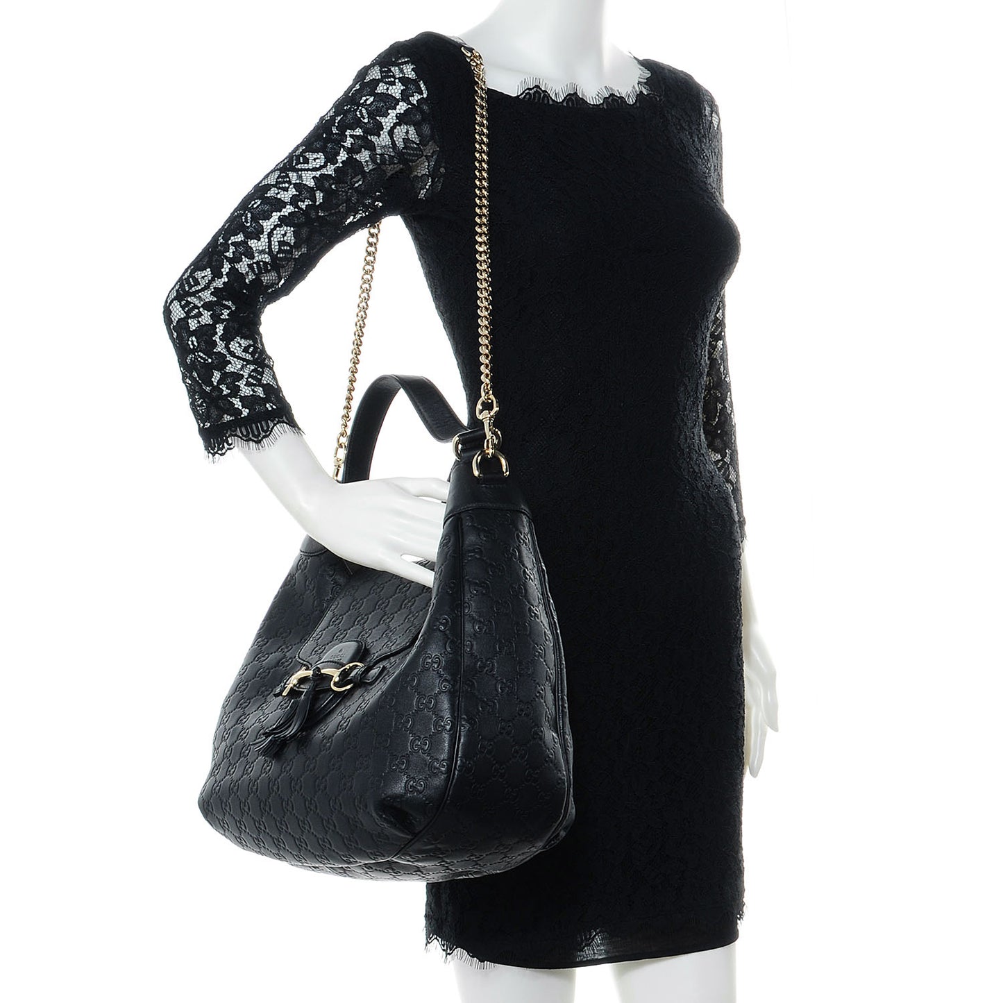 Guccissima Medium Emily Hobo Black