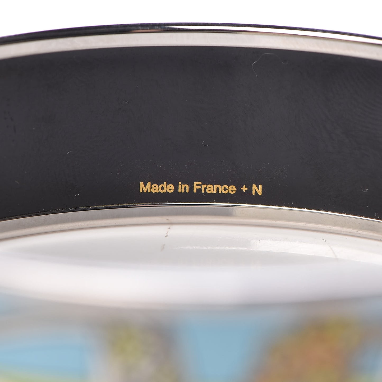 Enamel Printed Wide Concours d'Etrier Bracelet Bracelet 70