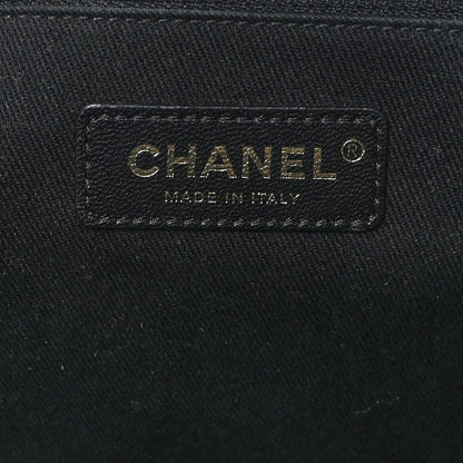 Chanel Sheepskin Caviar Quilted Large Shopping Tote Black 6 of 9