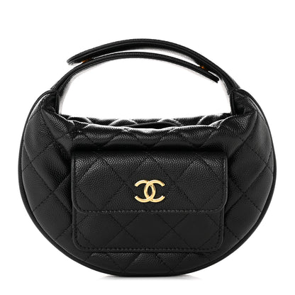 Chanel Caviar Quilted Polly Pocket Pouch Hobo Black 1 of 11