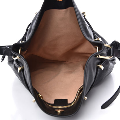 Gucci Sakai Calfskin Horsebit 1955 Cinch Top Messenger Bag Black 4 of 9