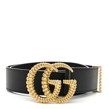 Gucci Moon Calfskin Torchon Double G Belt 85 34 Black 1 of 5