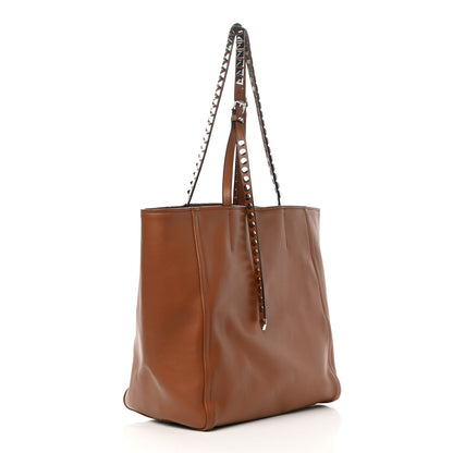 Prada Grace Lux Studded Large Concept Shopper Tote Cognac 4 of 13