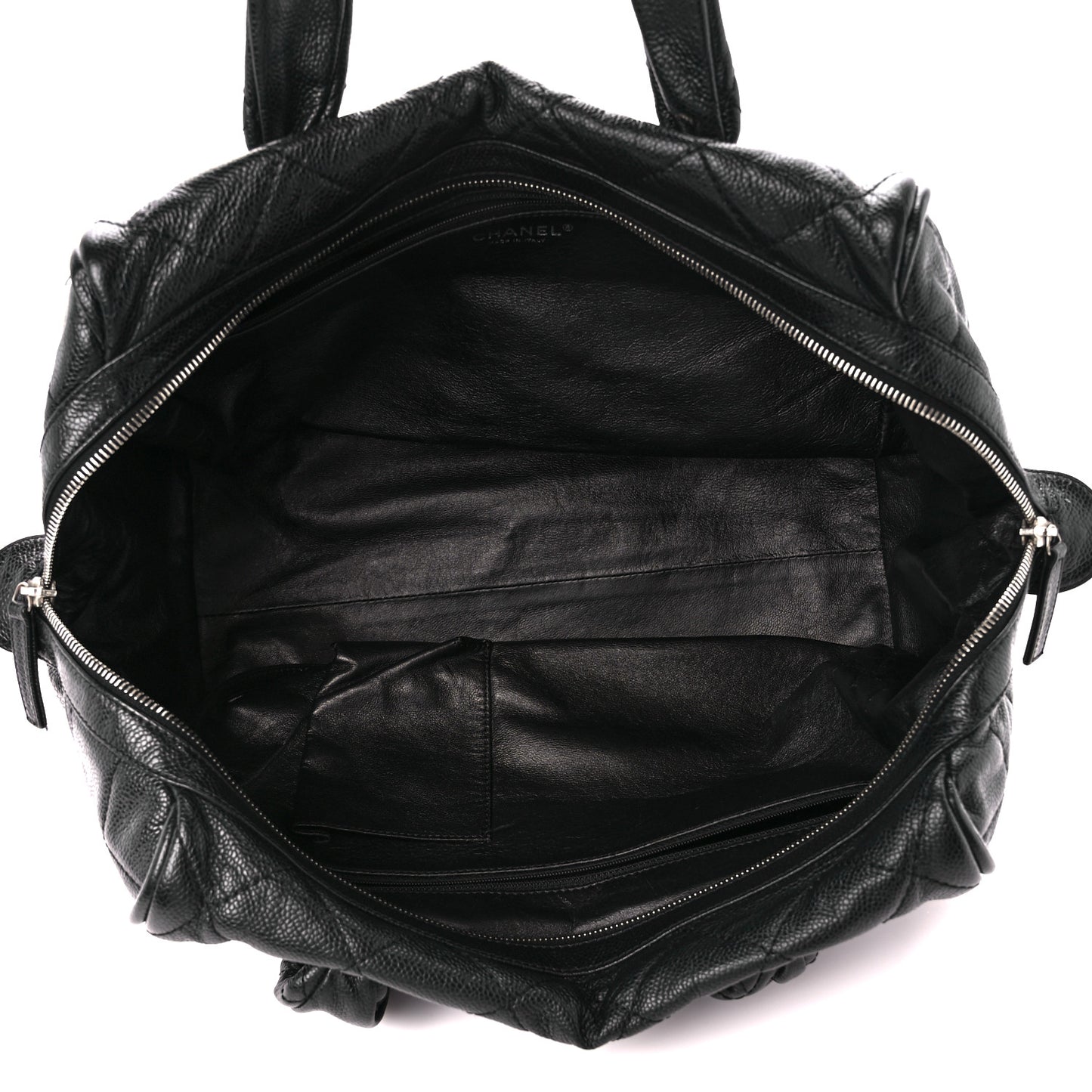 Caviar Quilted CC Timeless Bowler Black