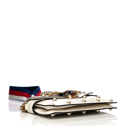Gucci Nappa Pearl Studded Mini Queen Margaret Broadway Shoulder Bag Mystic White 3 of 17