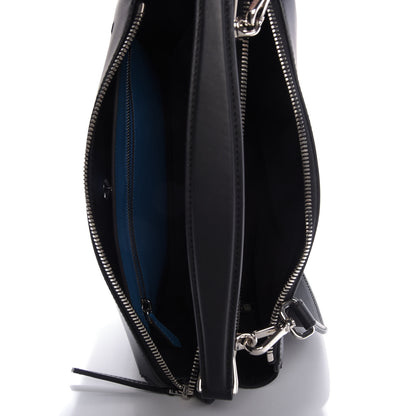 Fendi Vitello Baltico Dolce DotCom Satchel Black Blue Royal 6 of 10
