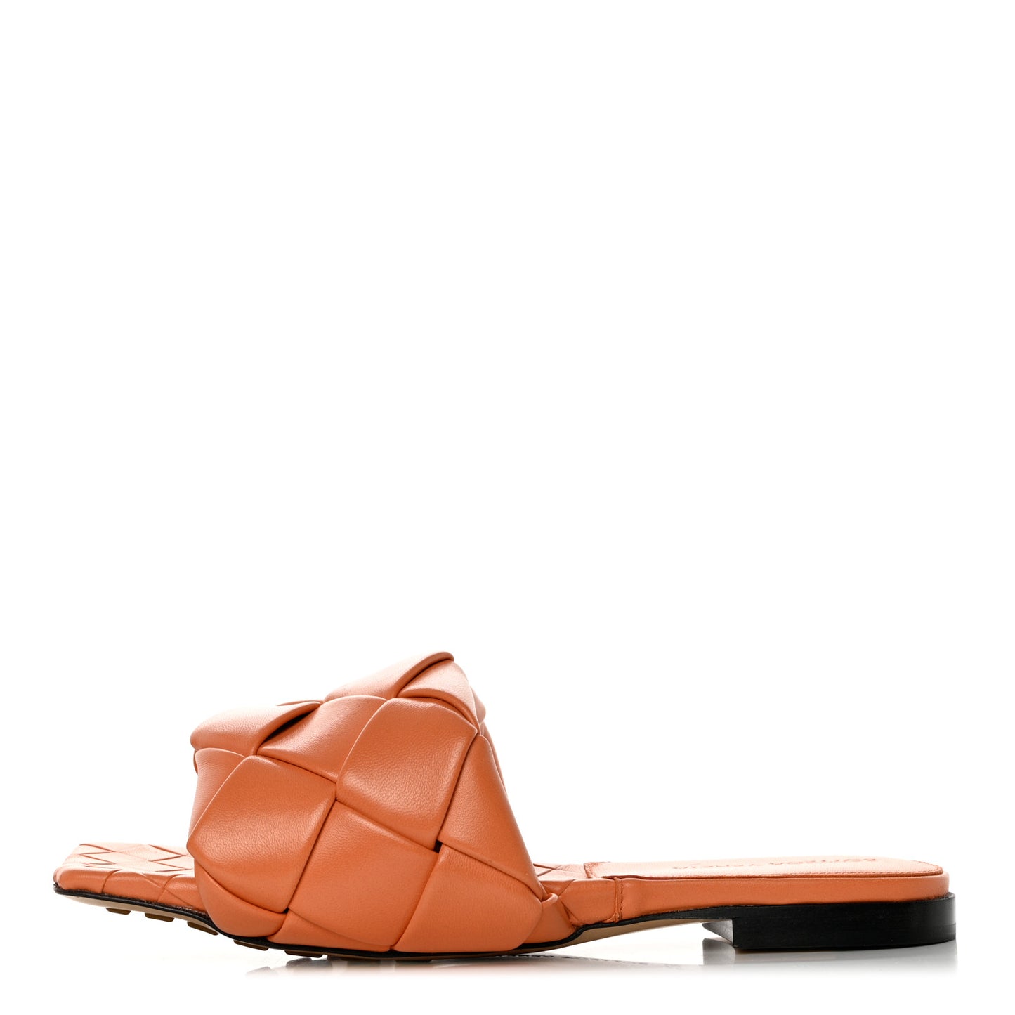 Nappa Maxi Intrecciato Lido Flat Sandals 36.5 Papaya