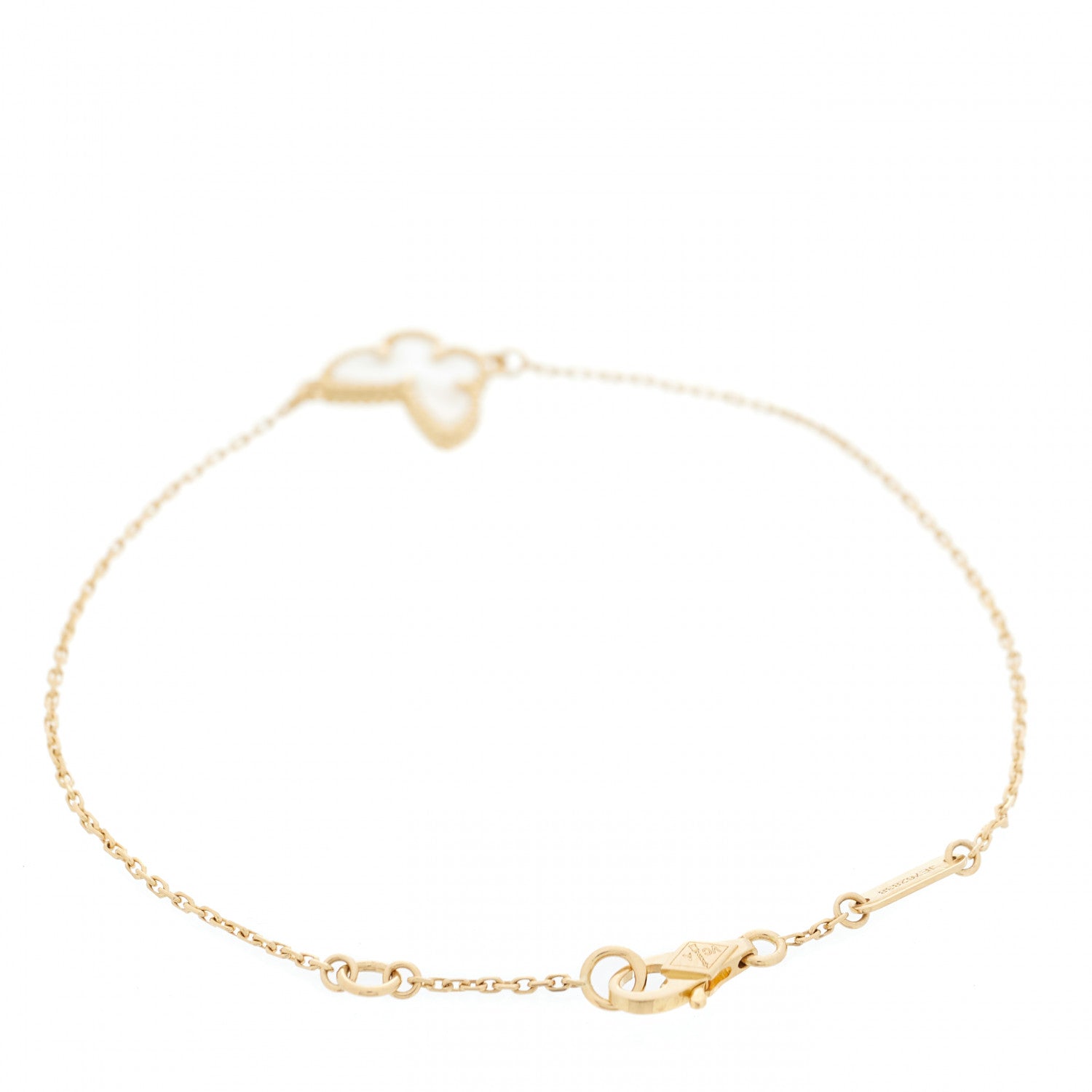 Van Cleef & Arpels 18K Yellow Gold Mother of Pearl Sweet Alhambra Butterfly Bracelet 2 of 5