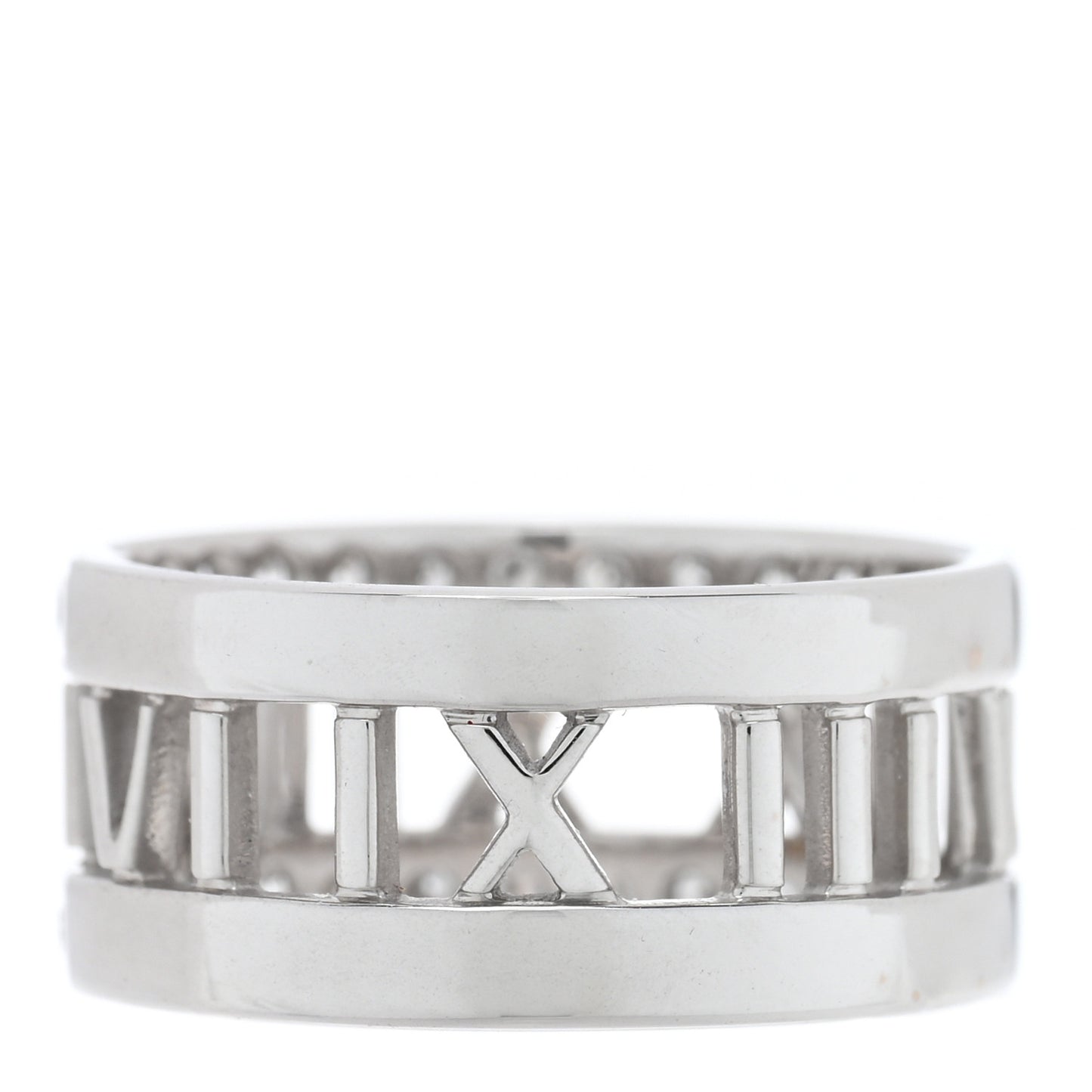 18K White Gold Diamond Wide Atlas Open Ring 52 6