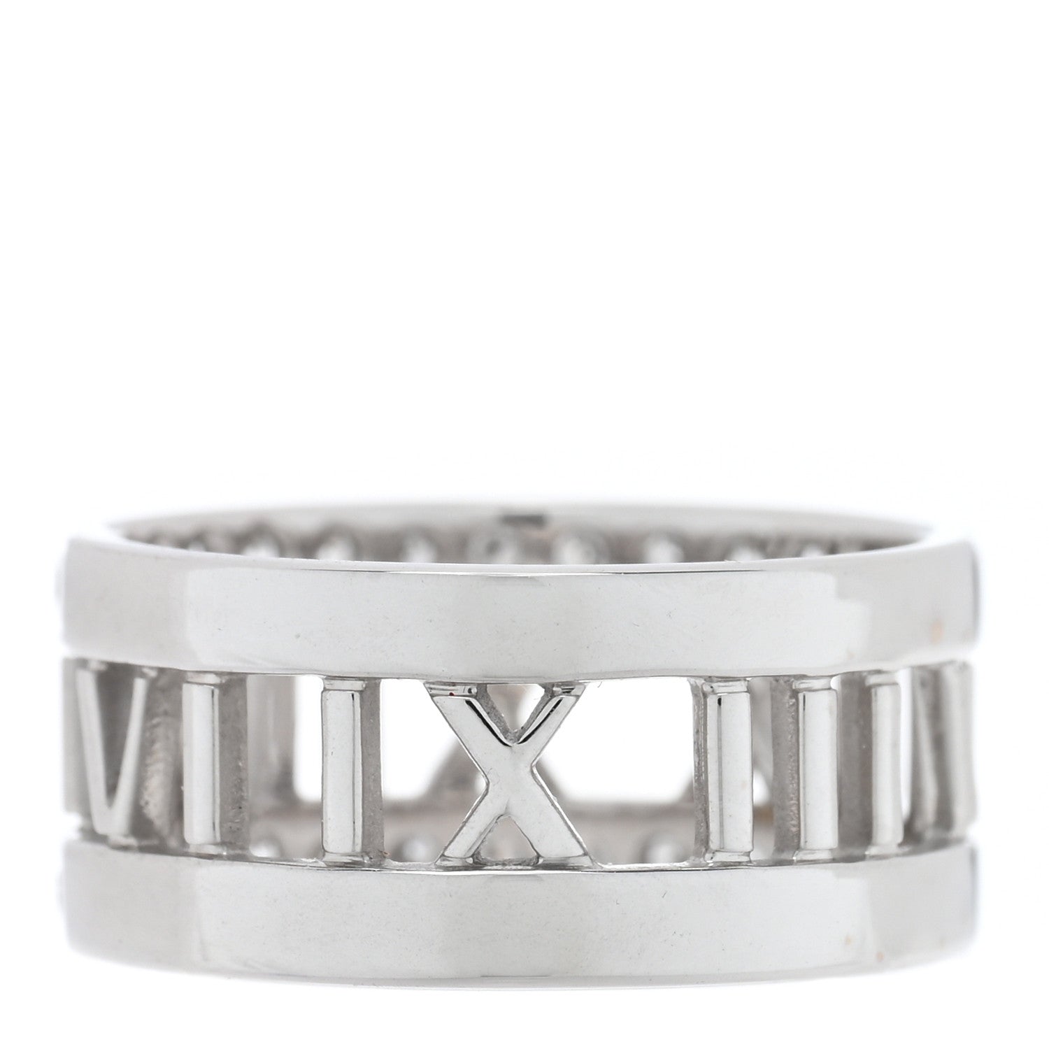 Tiffany 18K White Gold Diamond Wide Atlas Open Ring 52 6 3 of 5