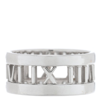 Tiffany 18K White Gold Diamond Wide Atlas Open Ring 52 6 3 of 5
