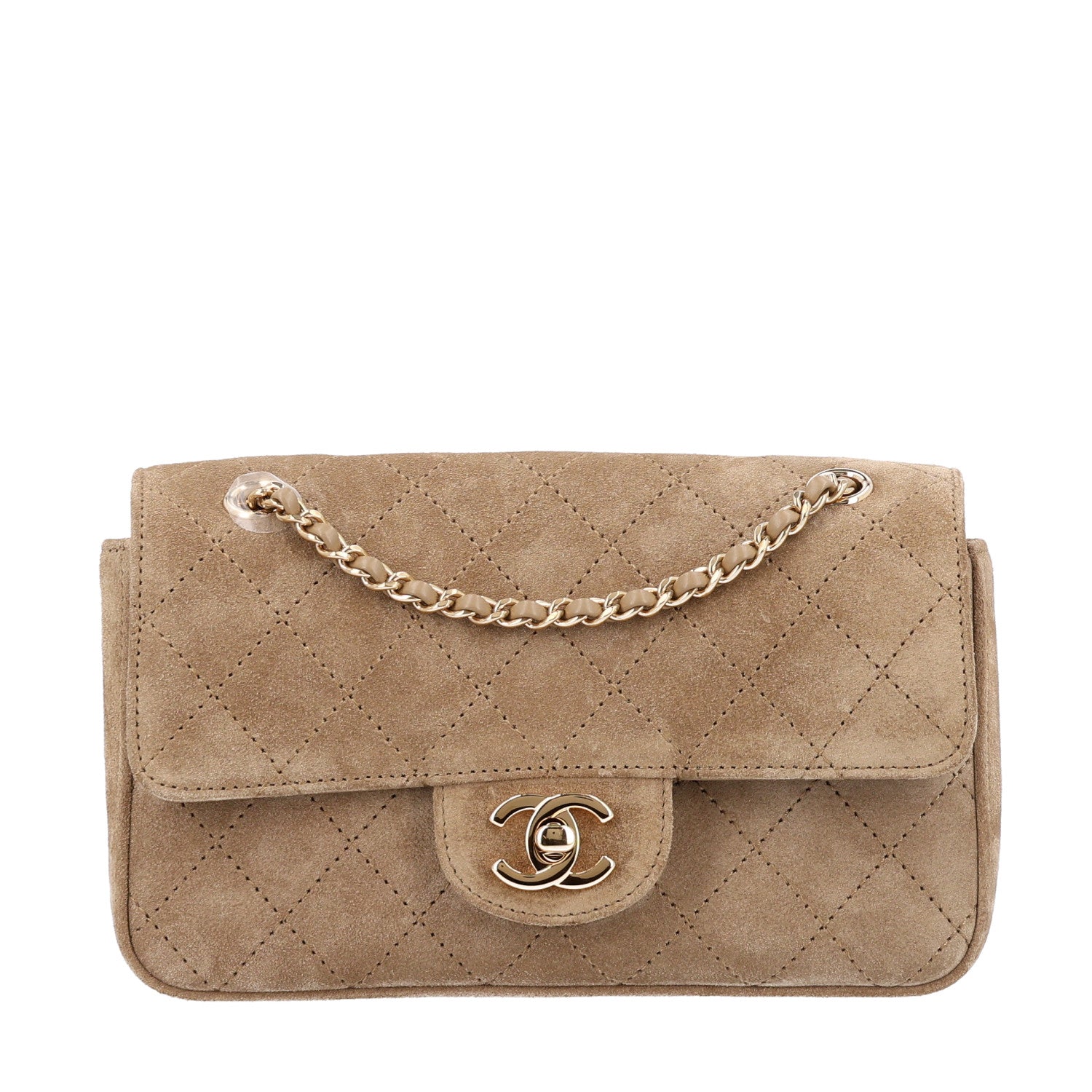 Chanel Suede Calfskin Mini Souplissimo Maxi Flap Dark Beige 1 of 8