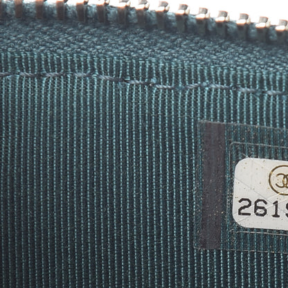 Chanel Caviar Quilted Classic Flat Wallet Pouch Dark Turquoise 7 of 7