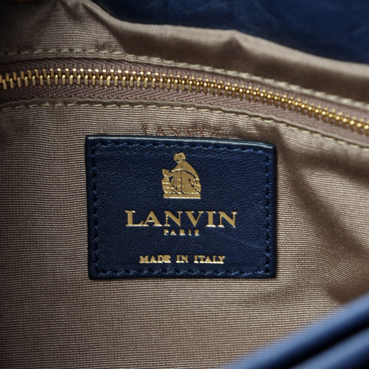 Lanvin Lambskin Quilted Medium Sugar Flap Shoulder Bag Navy 6 of 7