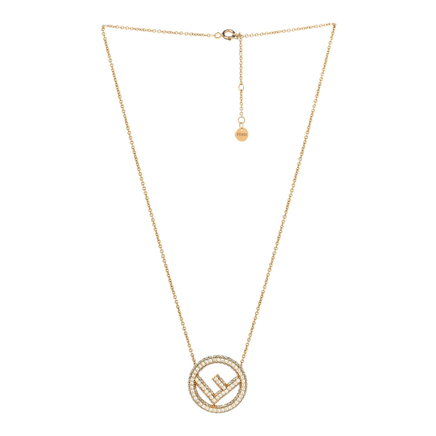 Metal Crystal F is Fendi Necklace Gold