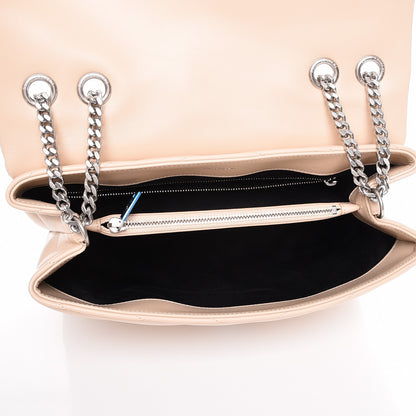 Saint Laurent Calfskin Y Quilted Monogram Medium Loulou Chain Satchel Nude Powder 6 of 12