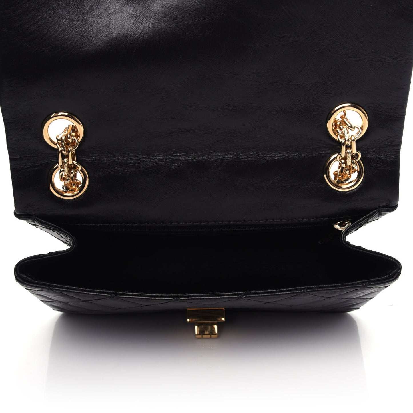 Aged Calfskin Quilted 2.55 Reissue Mini Flap Black