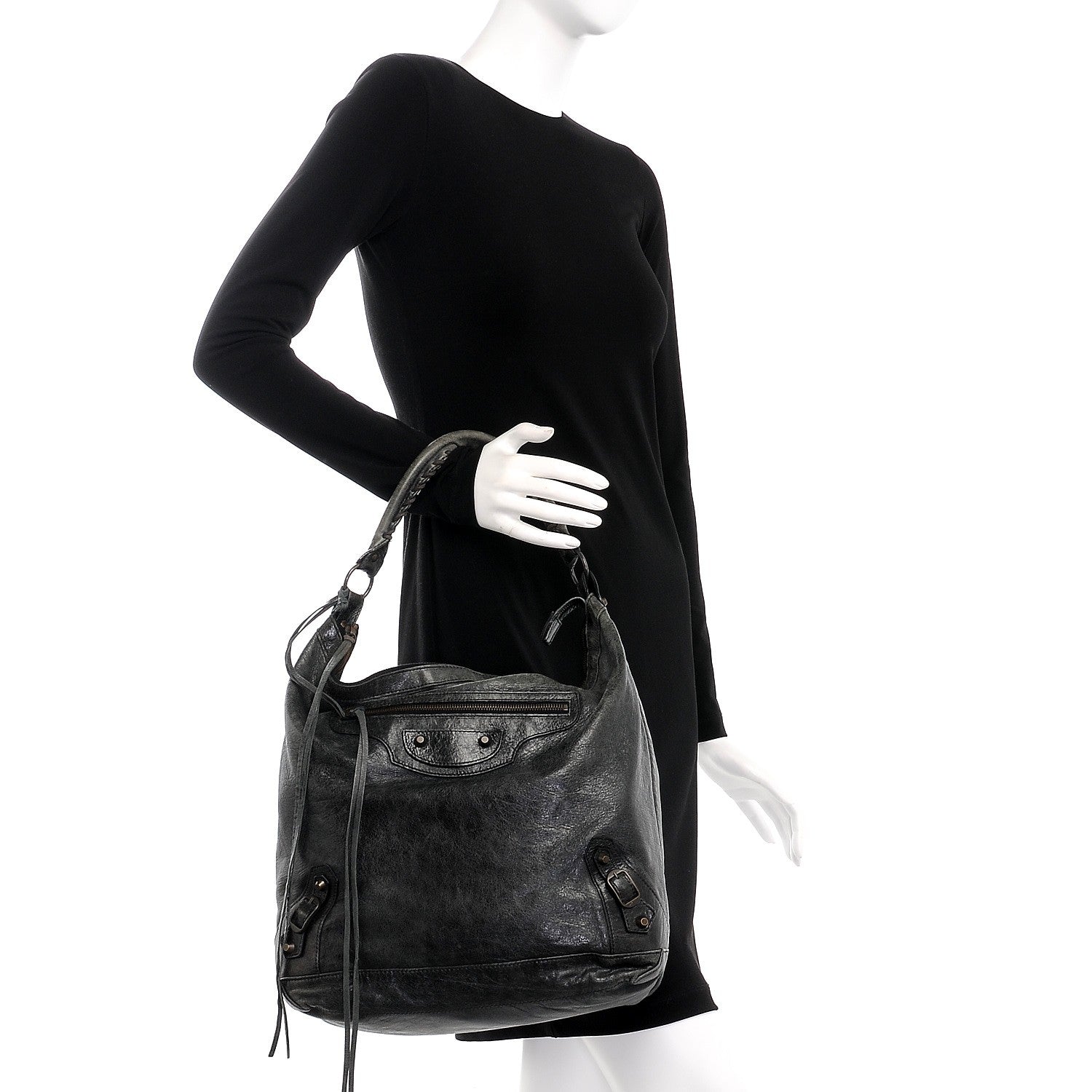 Balenciaga Agneau Classic Hardware Day Hobo Black 2 of 14