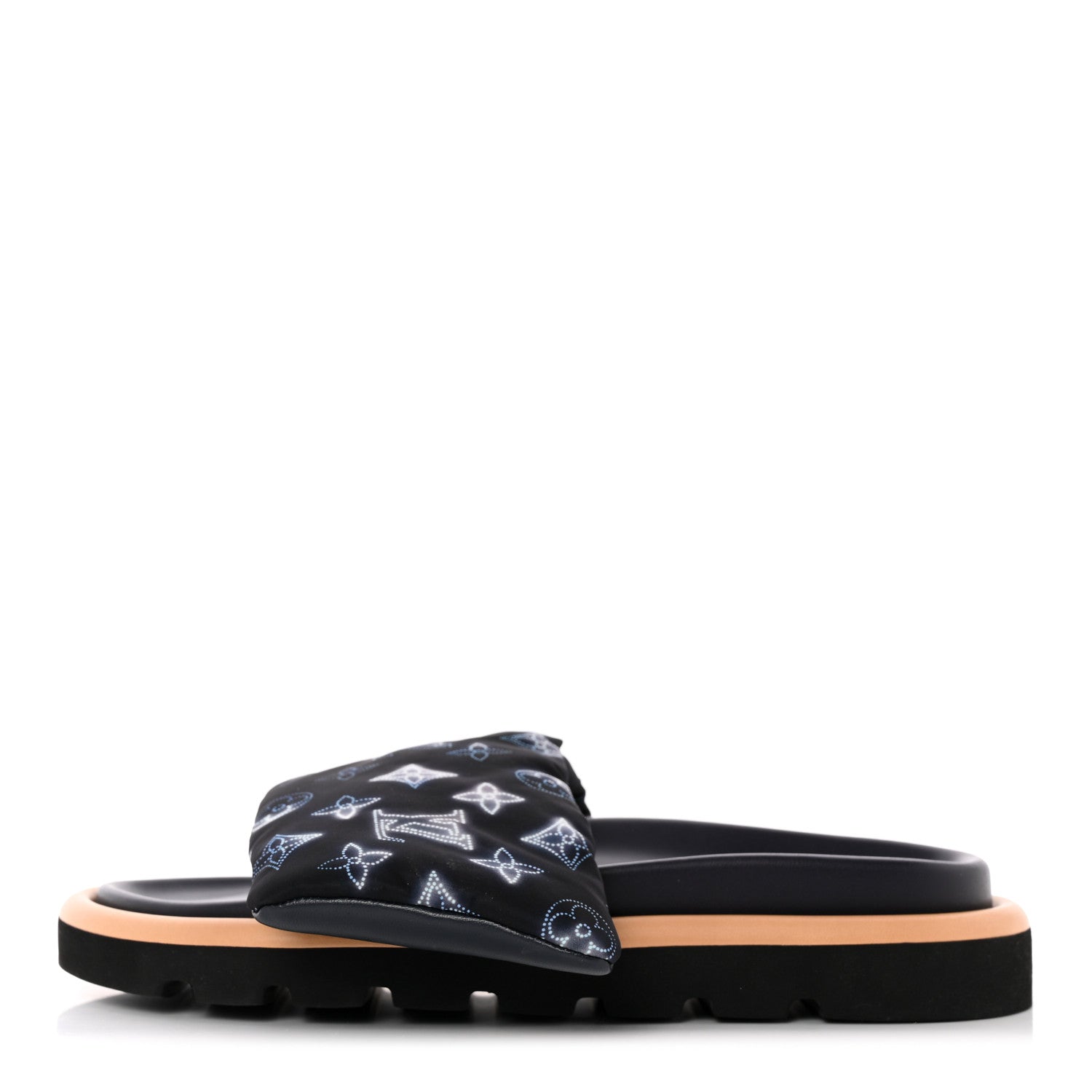 Louis Vuitton Nylon Monogram Womens Pool Pillow Comfort Mules 40 Navy Blue 1 of 10