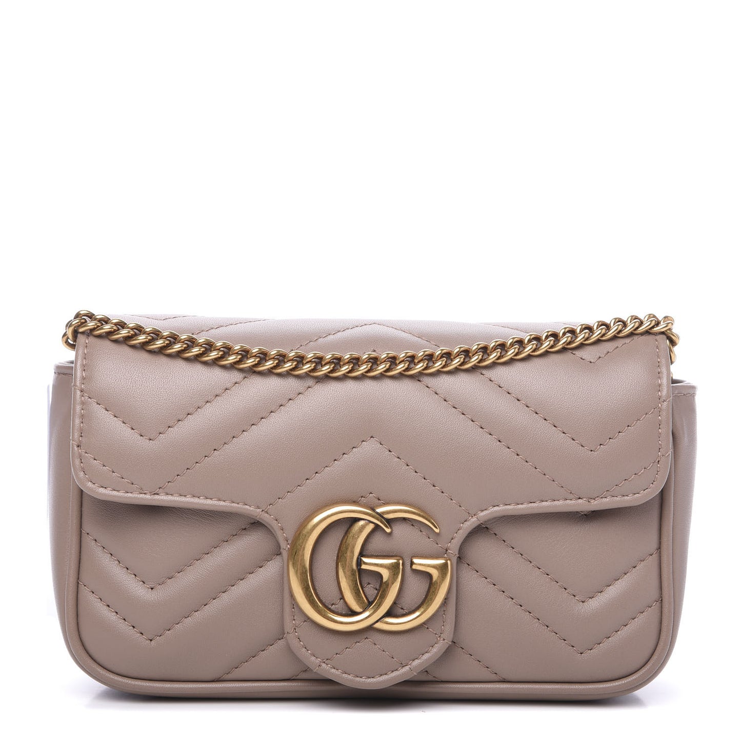 Calfskin Matelasse Super Mini GG Marmont Shoulder Bag Porcelain Rose