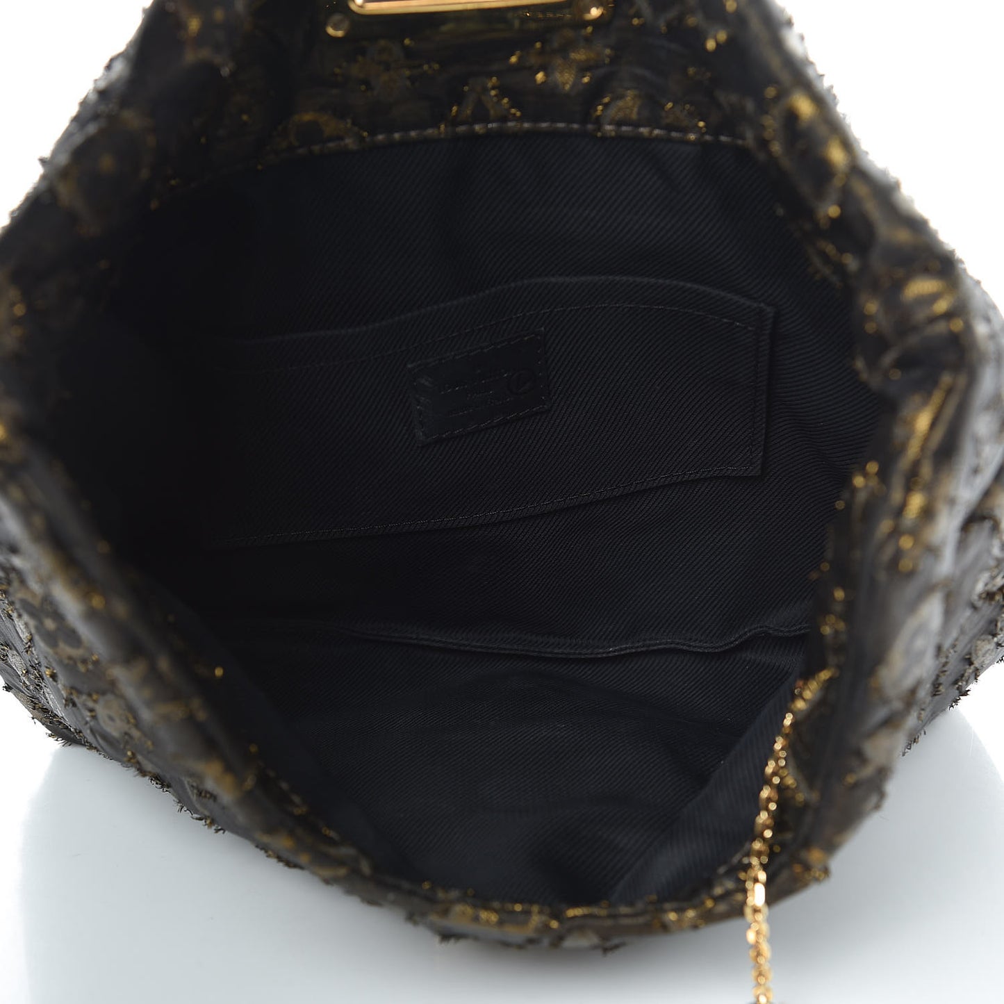 Lurex Quilted Monogram Altair Clutch Bronze