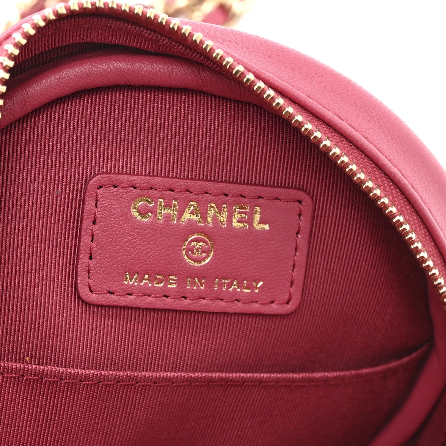 Chanel Lambskin Quilted Round Clutch With Chain Pink 6 of 10