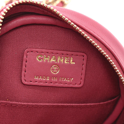 Chanel Lambskin Quilted Round Clutch With Chain Pink 6 of 10