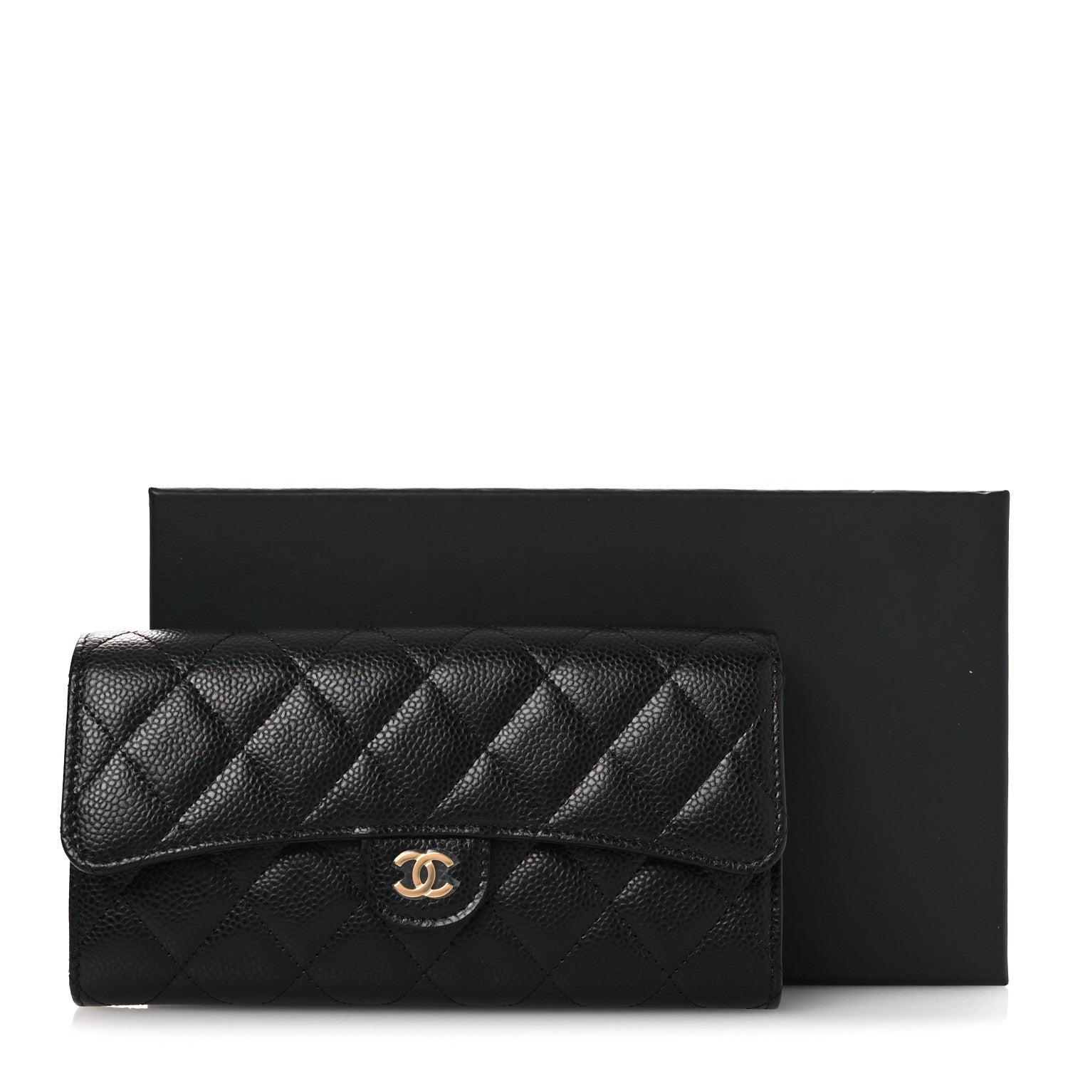 Chanel Caviar Quilted Large Gusset Flap Wallet Black 19 of 20