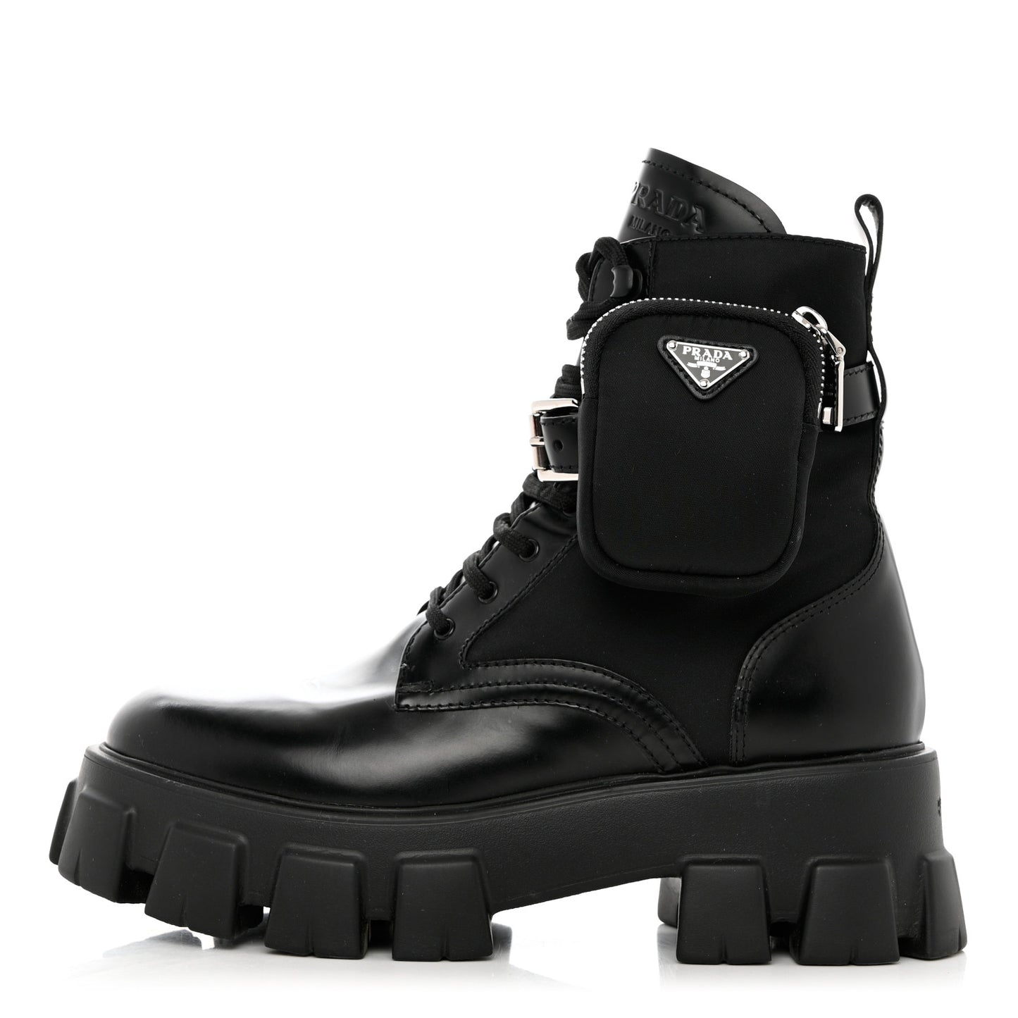 Spazzolato Rois Re-Nylon Metal Triangle Logo Monolith Pouch Pocket 55mm Boots 39.5 Black