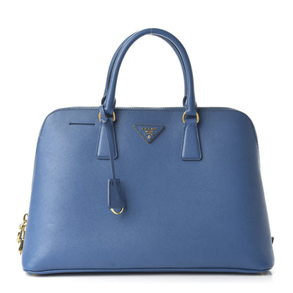 Prada Saffiano Lux Large Promenade Tote Bluette 1 of 9