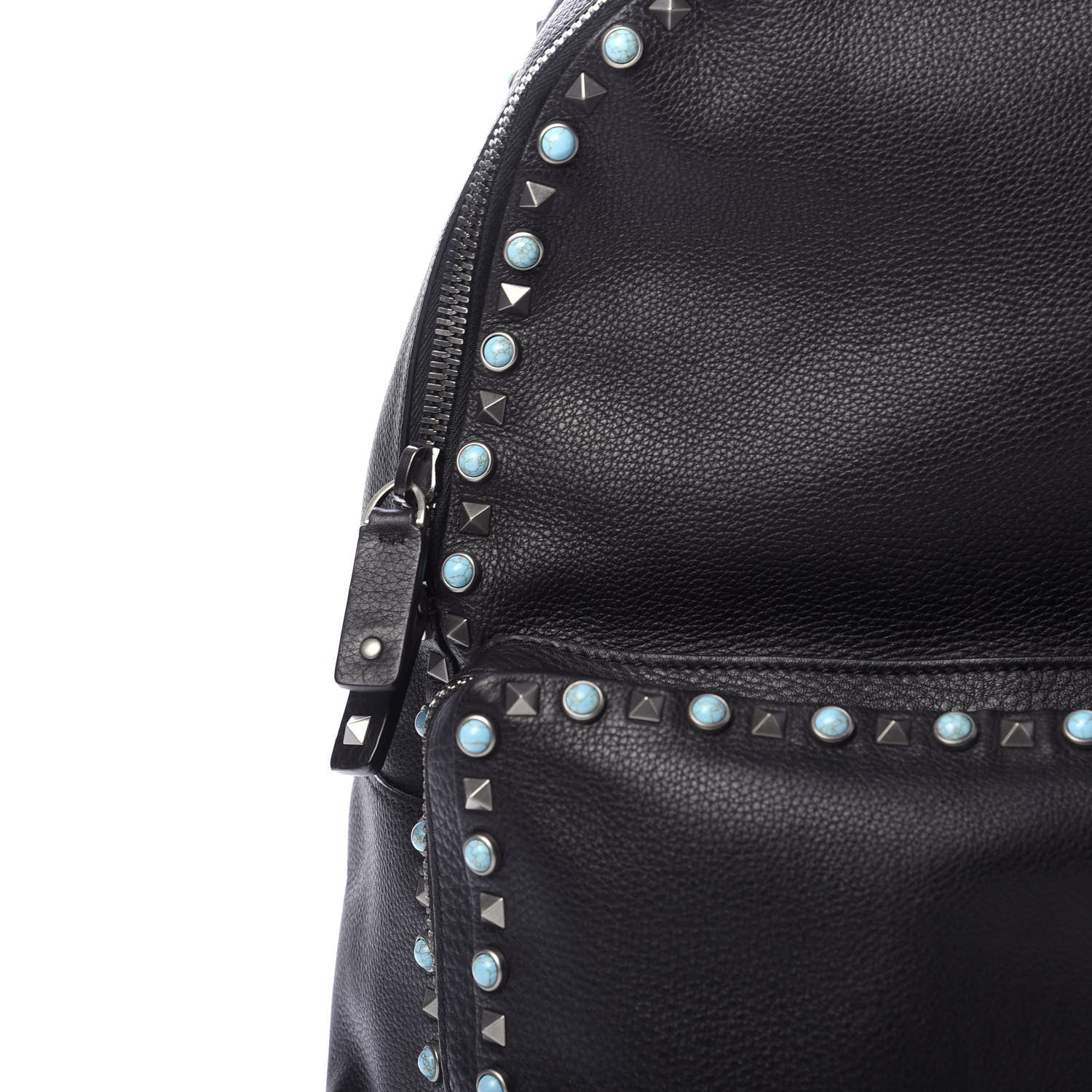 Valentino Garavani Pebbled Calfskin Medium Rockstud Rolling Backpack Black 8 of 14