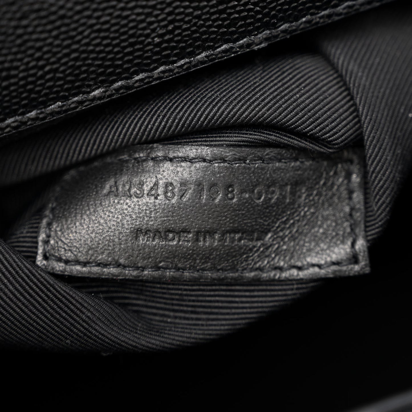 Grain De Poudre Textured Mixed Matelasse Large Triquilt Monogram Satchel Black
