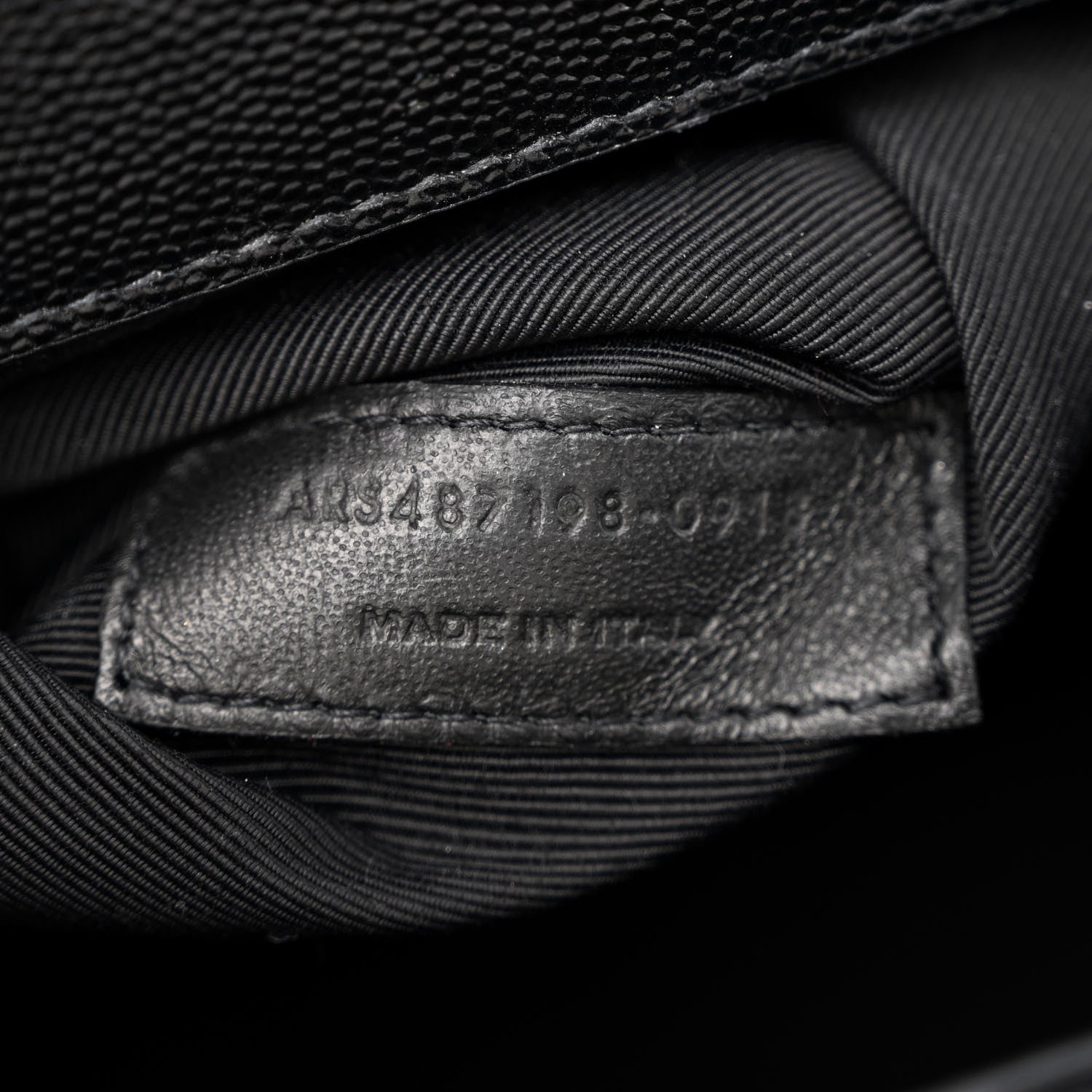 Saint Laurent Grain De Poudre Textured Mixed Matelasse Large Triquilt Monogram Satchel Black 6 of 9