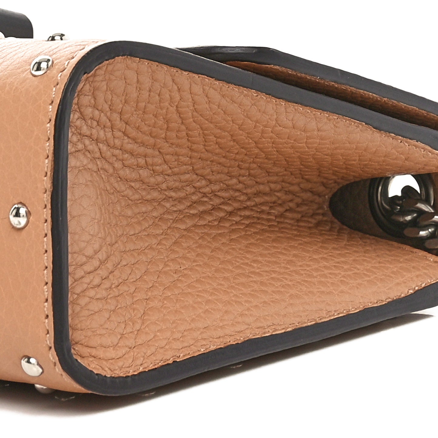 Calfskin Studded Medium Miss Bamboo Shoulder Bag Camelia