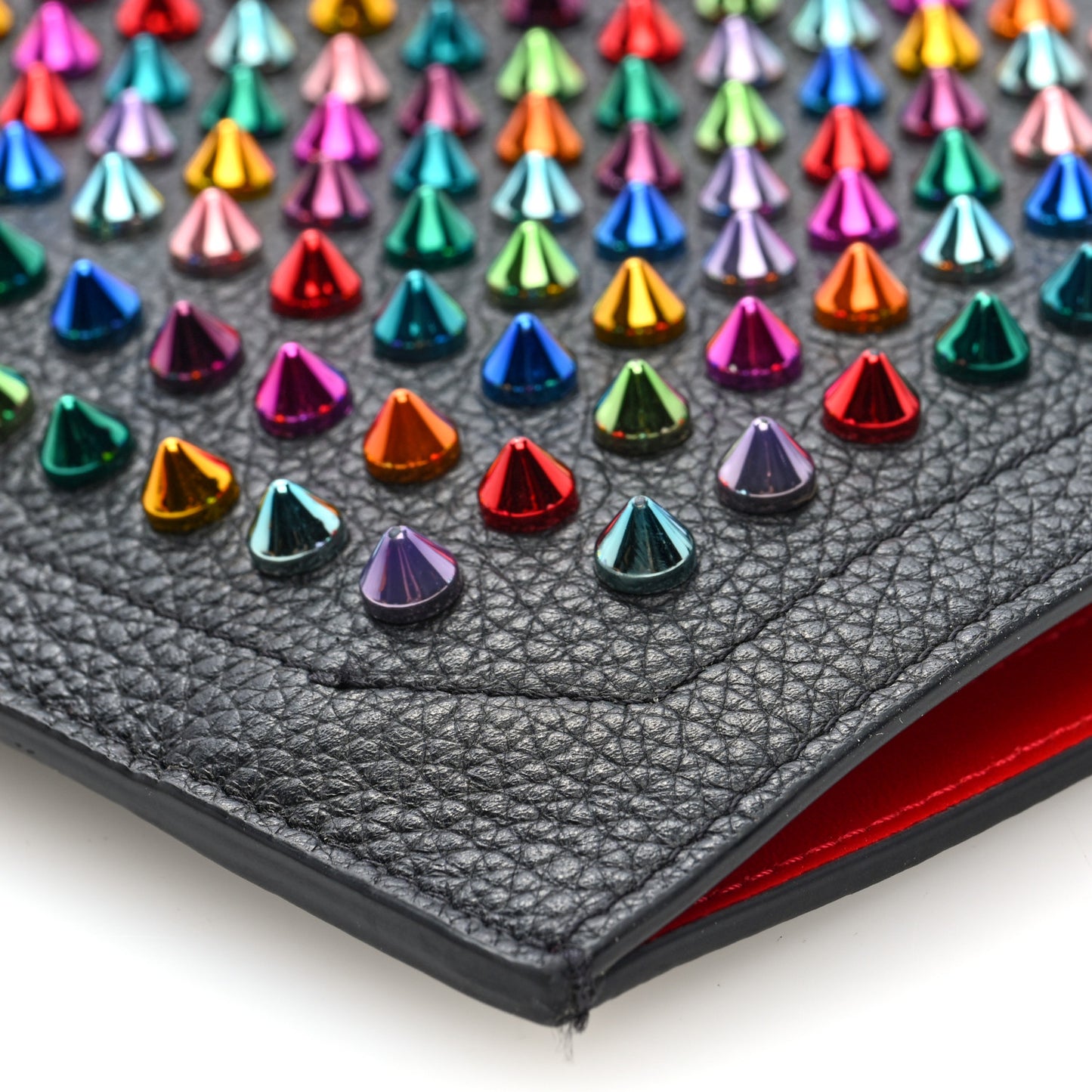 Calfskin Spikes Loubilab Crossbody Bag Black