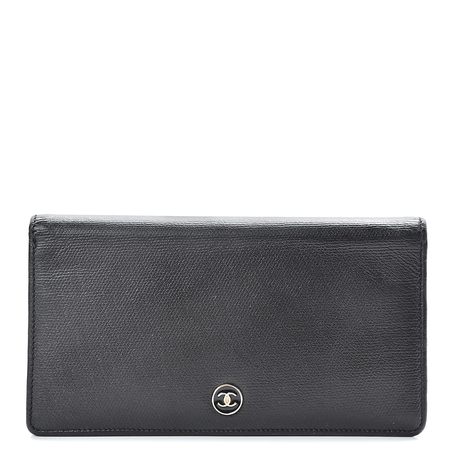 Chanel Grained Calfskin Yen Wallet Black 1 of 8
