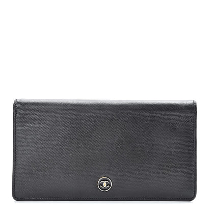 Chanel Grained Calfskin Yen Wallet Black 1 of 8