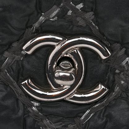 Chanel Nylon Quilted Tweed Stitch Bubble Flap Black 12 of 12